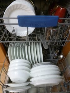 glasses and bowls in dishwasher